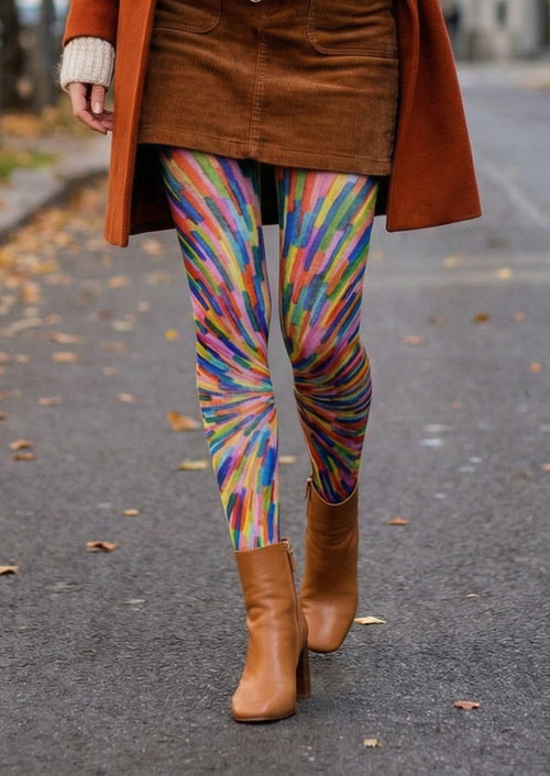 Viken Plan Artistic Burst Pattern Tights Hosiery Pantyhose