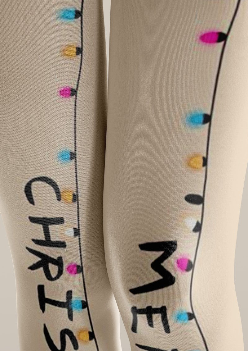 Viken Plan Christmas Themed Graphic Tights Hosiery Pantyhose