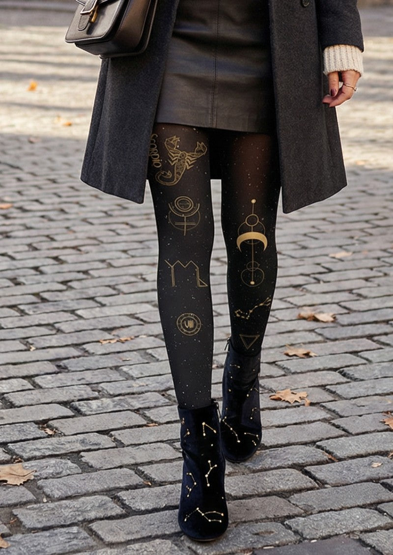 Viken Plan Scorpio Zodiac Tights Hosiery Pantyhose