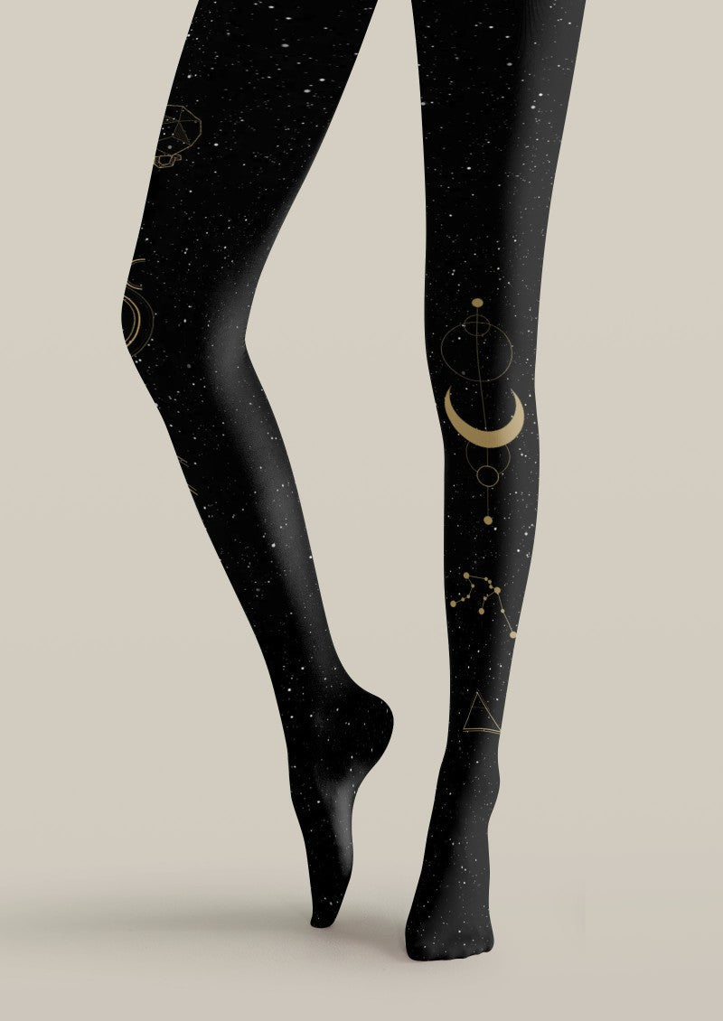 Viken Plan Aquarius Zodiac Tights Hosiery Pantyhose