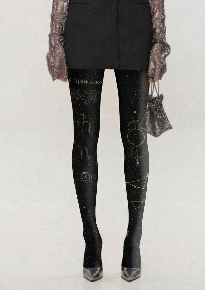 Viken Plan Capricorn Zodiac Tights Hosiery Pantyhose