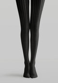 Viken Plan Black Ribbed Tights Hosiery Pantyhose