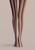 Viken Plan Brown Red Stripe Tights Hosiery Pantyhose
