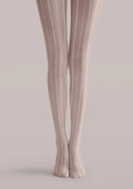 Viken Plan Light Pink Ribbed Tights Hosiery Pantyhose