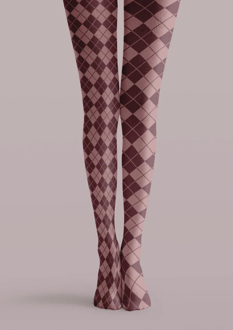 Viken Plan Argyle Check Tights Hosiery Pantyhose