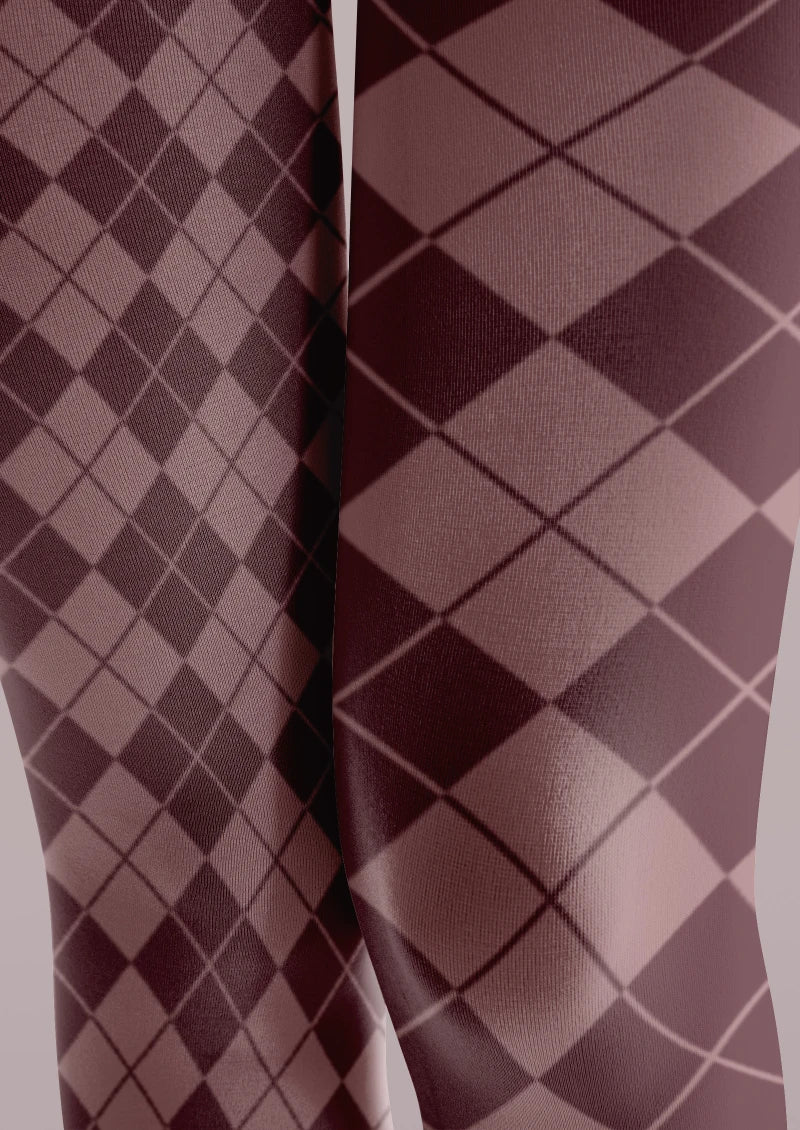 Viken Plan Argyle Check Tights Hosiery Pantyhose