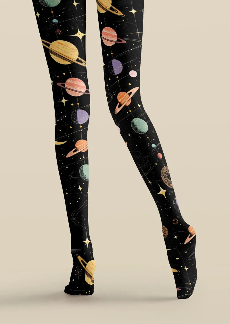 Viken Plan Starry Universe Graphic Tights Hosiery Pantyhose