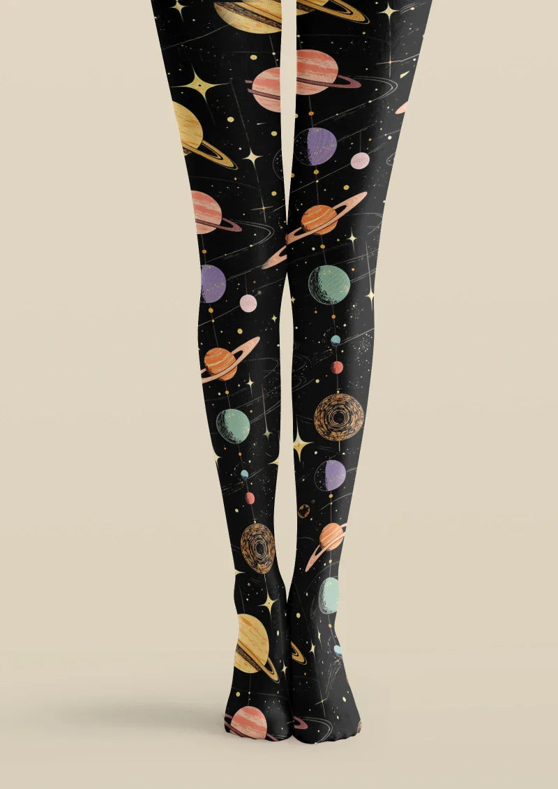 Viken Plan Starry Universe Graphic Tights Hosiery Pantyhose