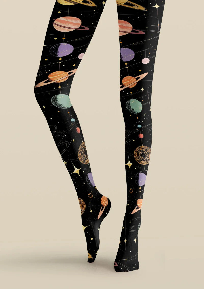 Viken Plan Starry Universe Graphic Tights Hosiery Pantyhose