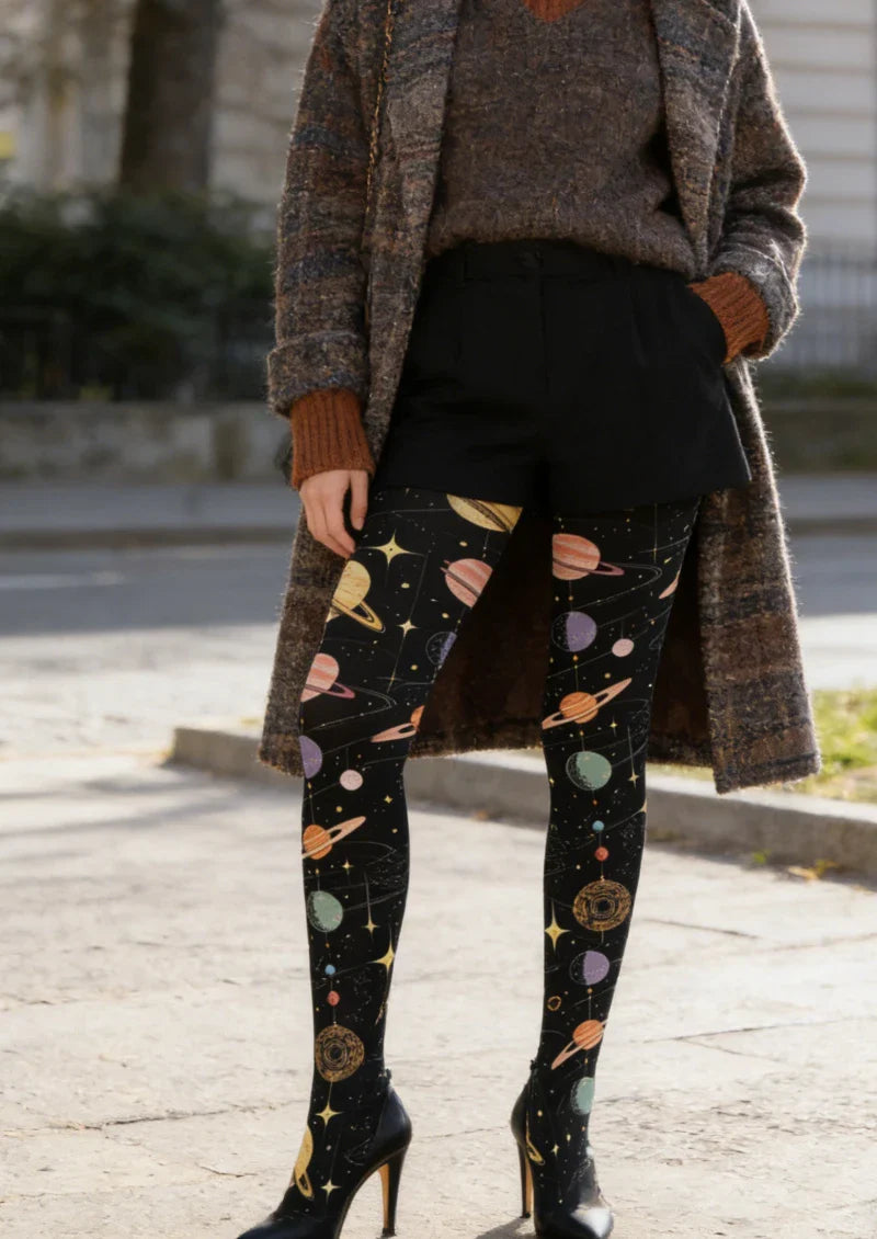 Viken Plan Starry Universe Graphic Tights Hosiery Pantyhose