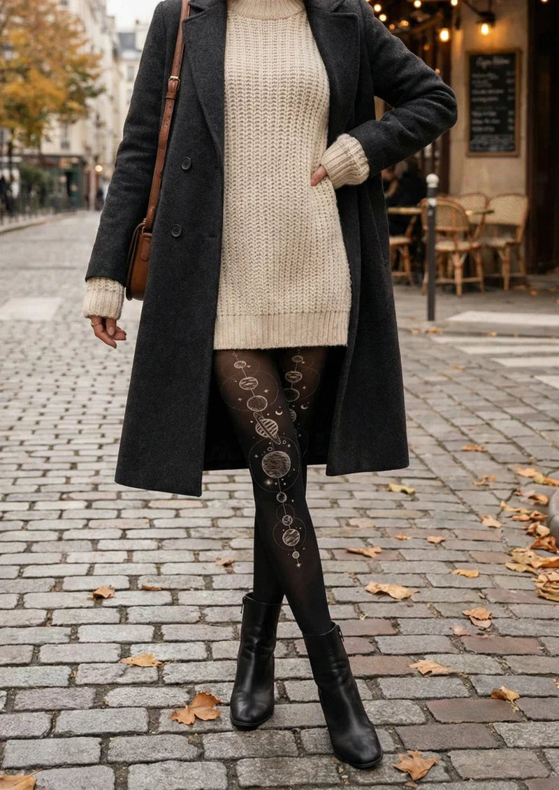 Viken Plan Circular Geometric Tights Hosiery Pantyhose