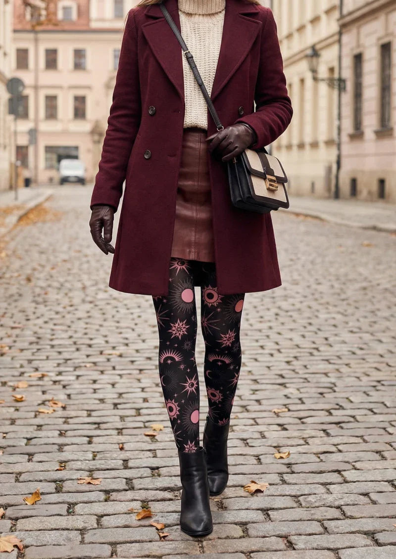 Viken Plan Star & Moon Graphic Tights Hosiery Pantyhose