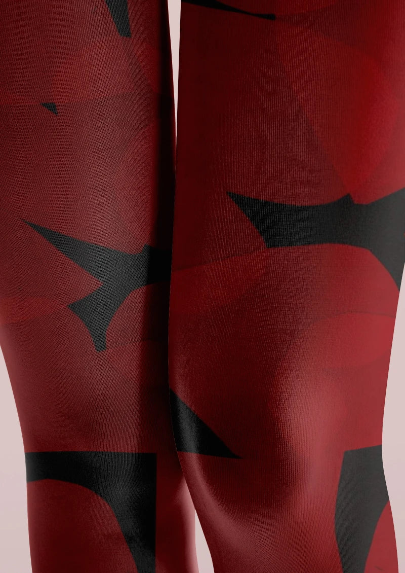 Viken Plan Valentine's Day Red Heart Graphic Tights Hosiery Pantyhose