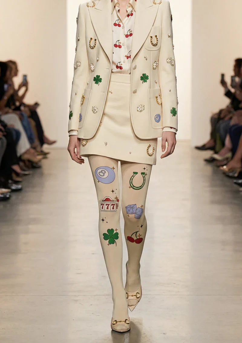 Viken Plan Lucky Element Graphic Tights Hosiery Pantyhose