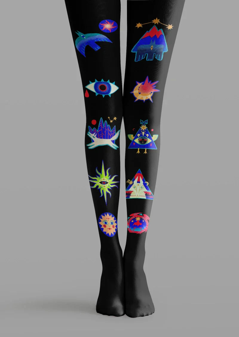 Viken Plan Space Element Graphic Tights Hosiery Pantyhose