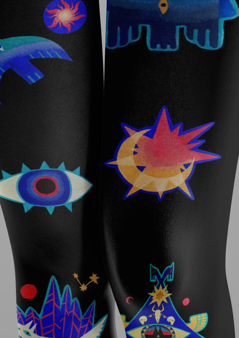 Viken Plan Space Element Graphic Tights Hosiery Pantyhose