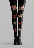 Viken Plan Black Abstract Graphic Tights Hosiery Pantyhose