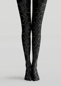 Viken Plan Black Line Graphic Tights Hosiery Pantyhose