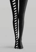 Viken Plan Black White Striped Tights Hosiery Pantyhose