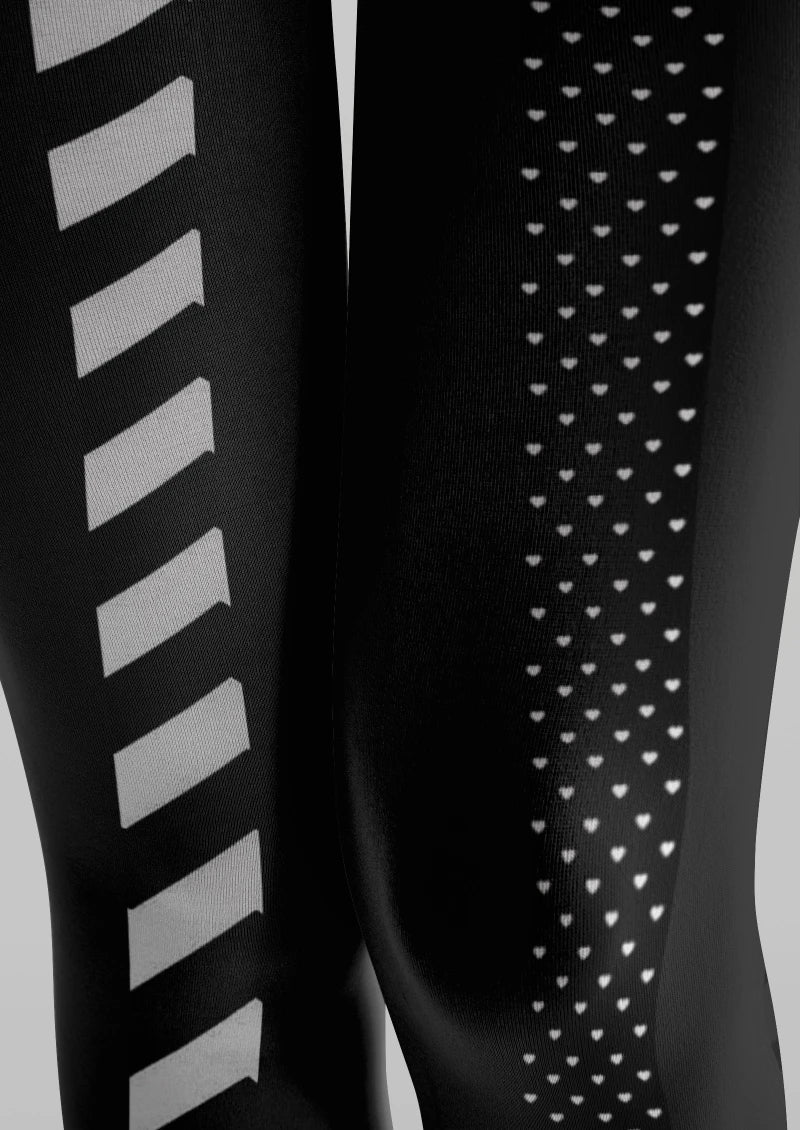 Viken Plan Black White Striped Tights Hosiery Pantyhose