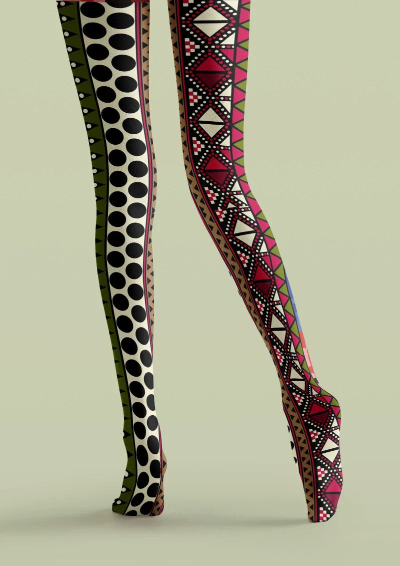 Viken Plan Ethnic Geometric Tights Hosiery Pantyhose
