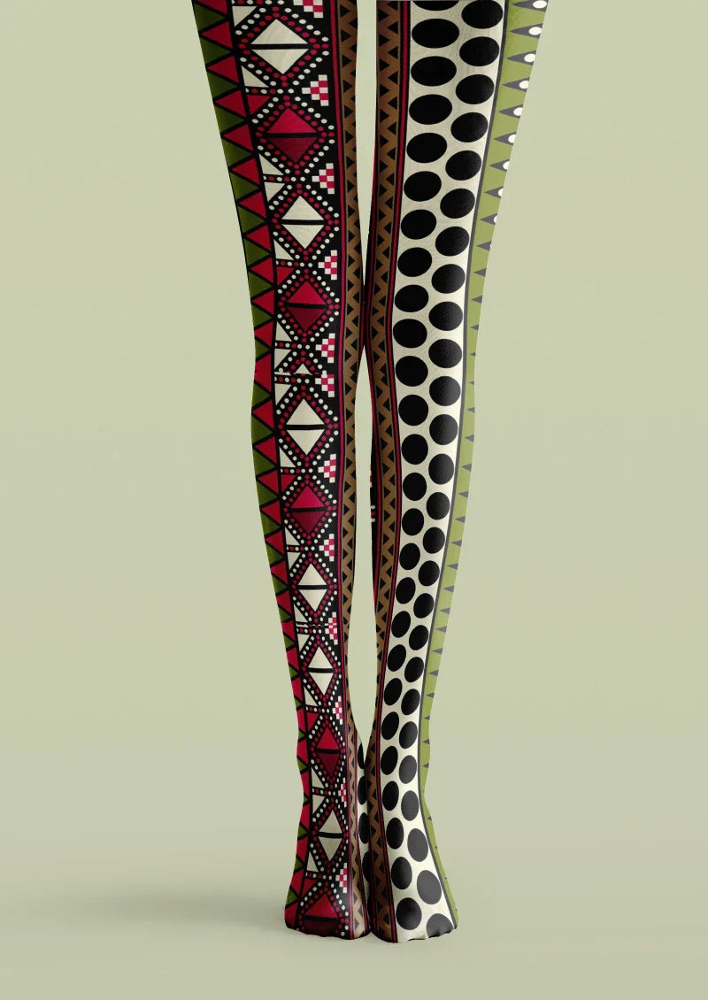 Viken Plan Ethnic Geometric Tights Hosiery Pantyhose