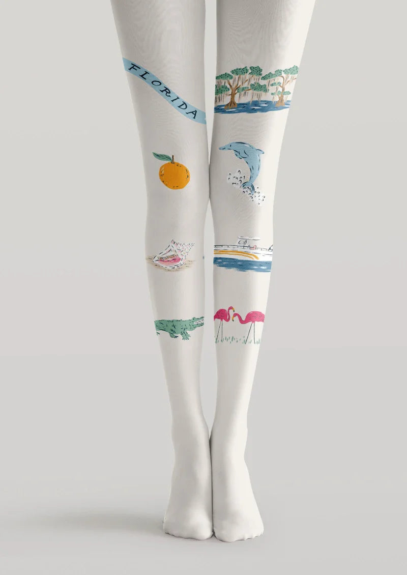 Viken Plan Ocean Element Graphic Tights Hosiery Pantyhose