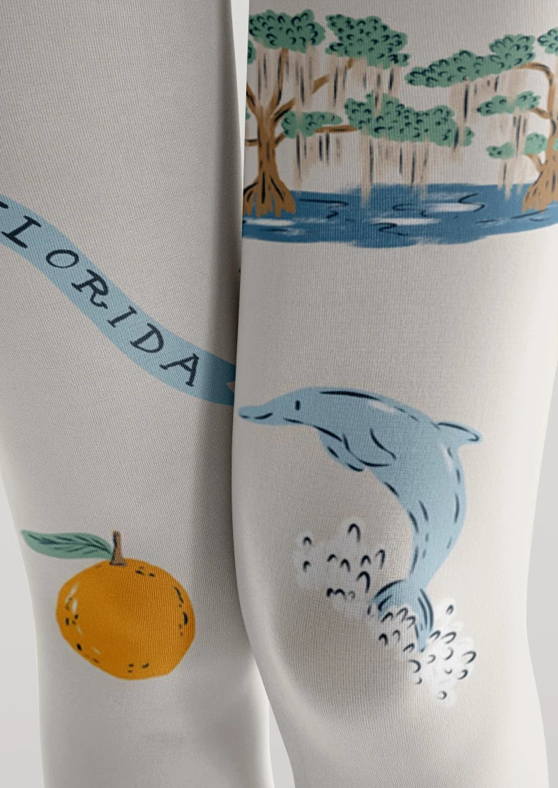 Viken Plan Ocean Element Graphic Tights Hosiery Pantyhose