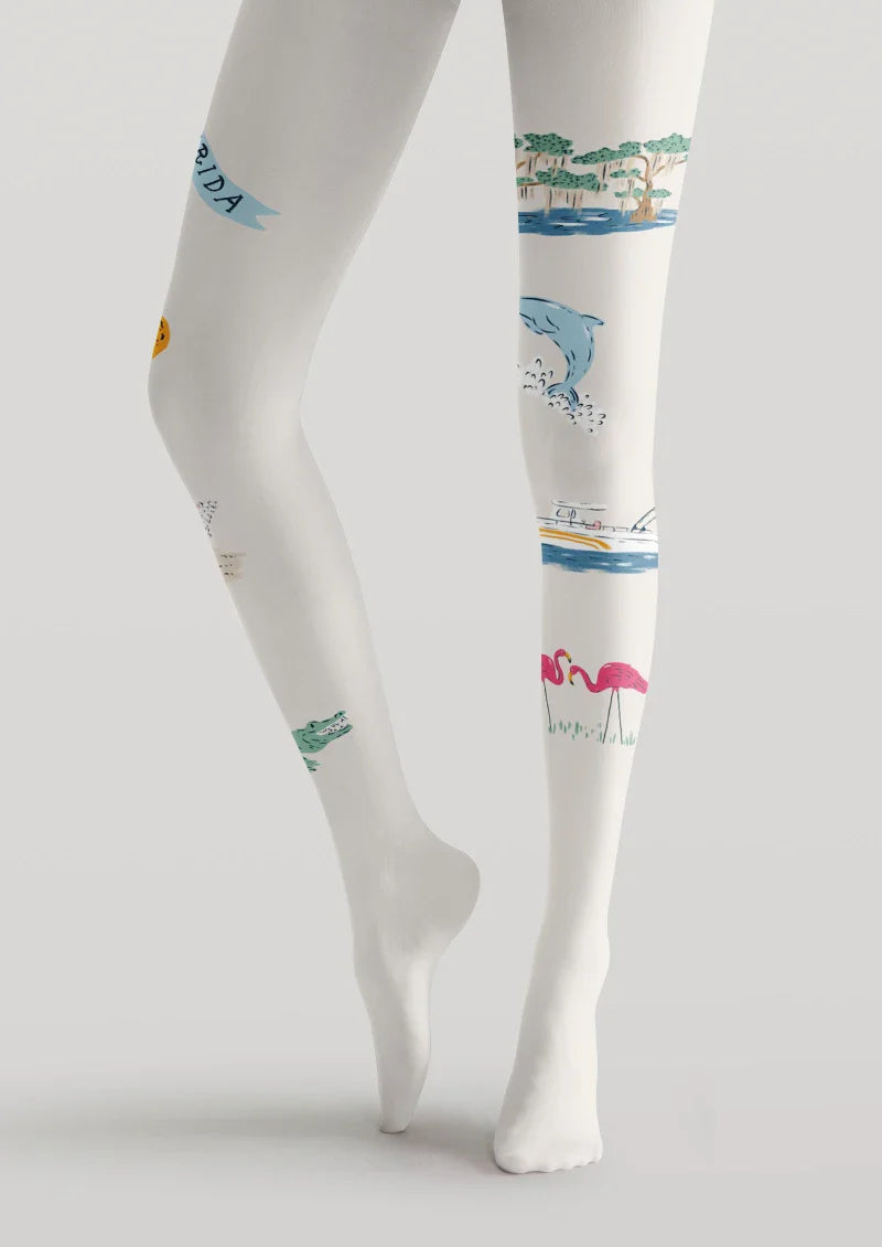 Viken Plan Ocean Element Graphic Tights Hosiery Pantyhose