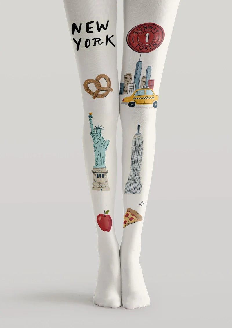 Viken Plan New York Theme Graphic Tights Hosiery Pantyhose