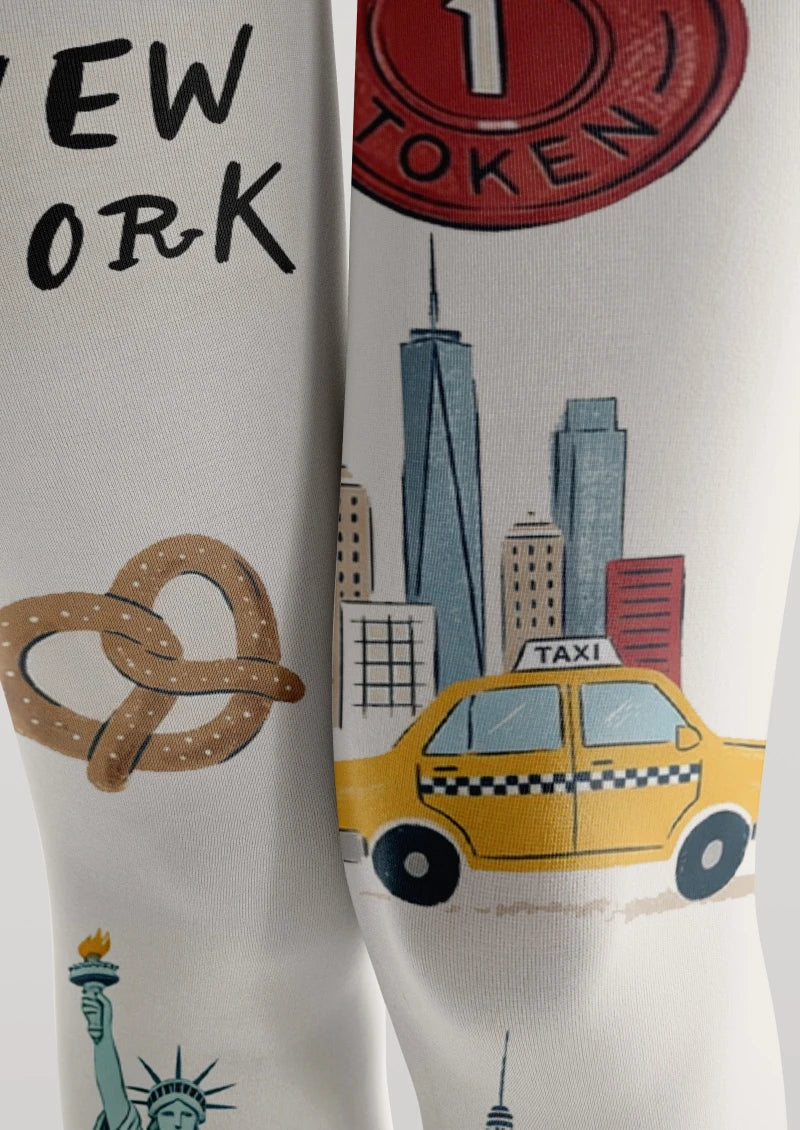Viken Plan New York Theme Graphic Tights Hosiery Pantyhose