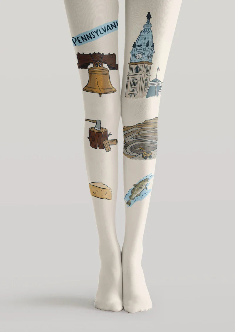 Viken Plan Pennsylvania Theme Graphic Tights Hosiery Pantyhose