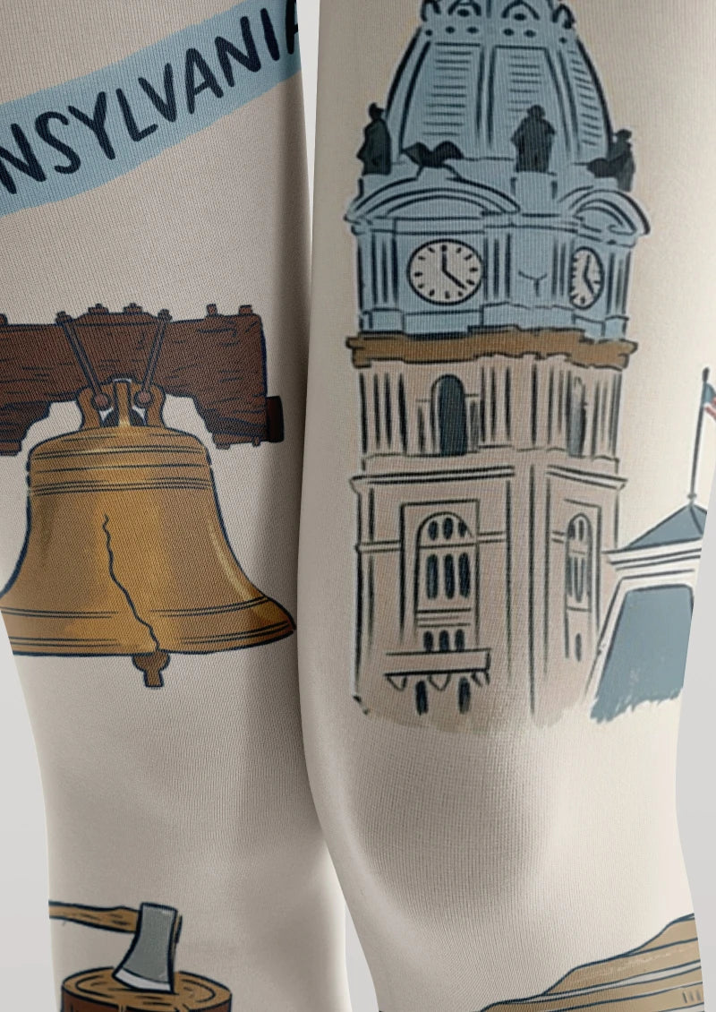 Viken Plan Pennsylvania Theme Graphic Tights Hosiery Pantyhose