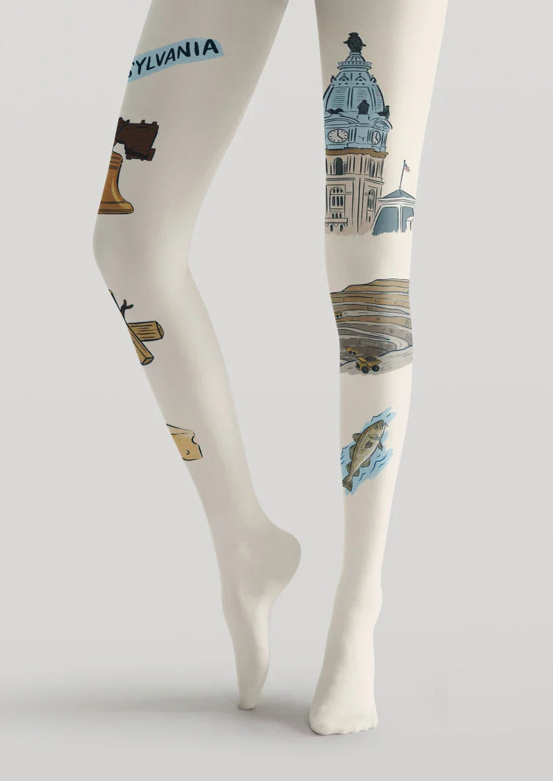 Viken Plan Pennsylvania Theme Graphic Tights Hosiery Pantyhose