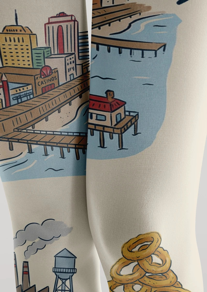 Viken Plan New Jersey Theme Graphic Tights Hosiery Pantyhose