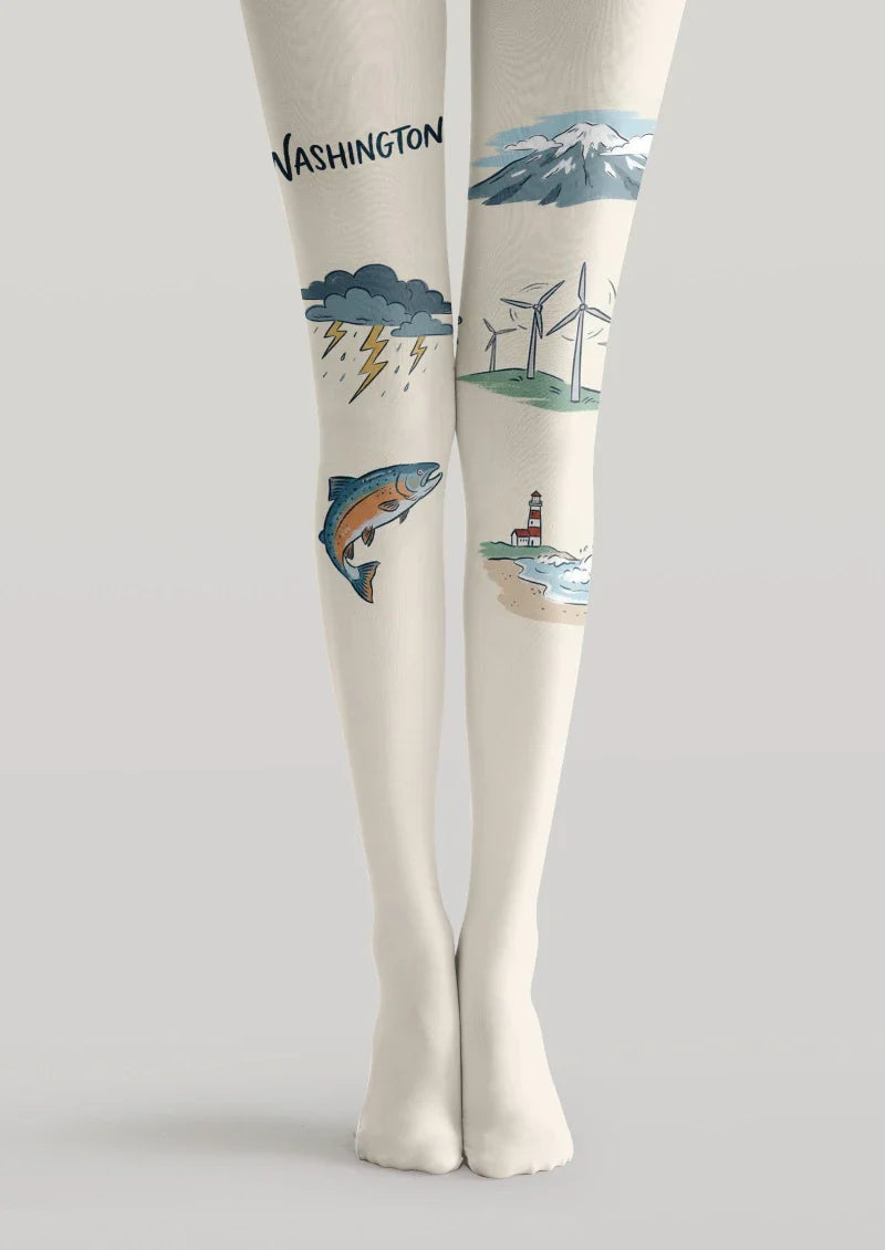 Viken Plan Wisconsin Theme Graphic Tights Hosiery Pantyhose