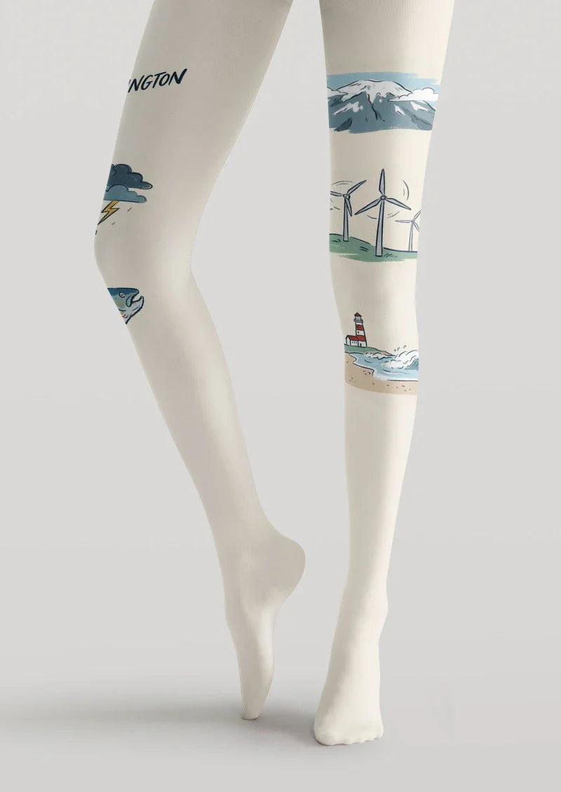 Viken Plan Wisconsin Theme Graphic Tights Hosiery Pantyhose