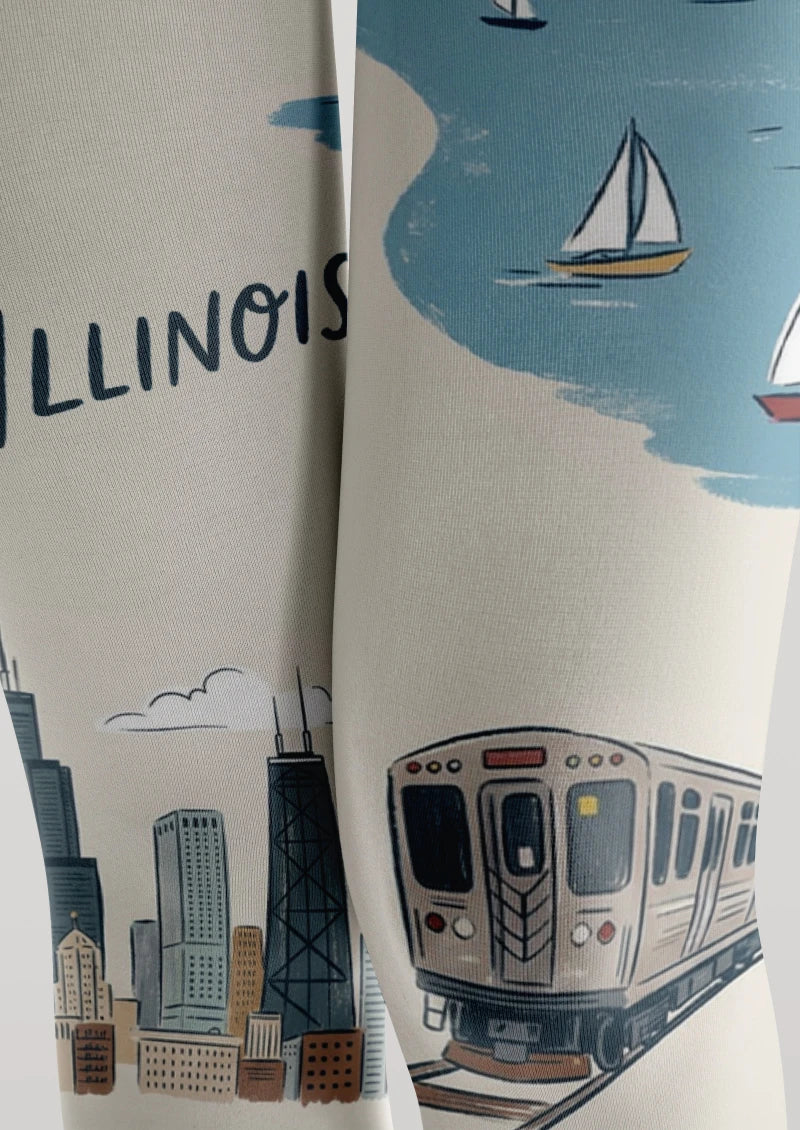 Viken Plan Illinois Theme Graphic Tights Hosiery Pantyhose