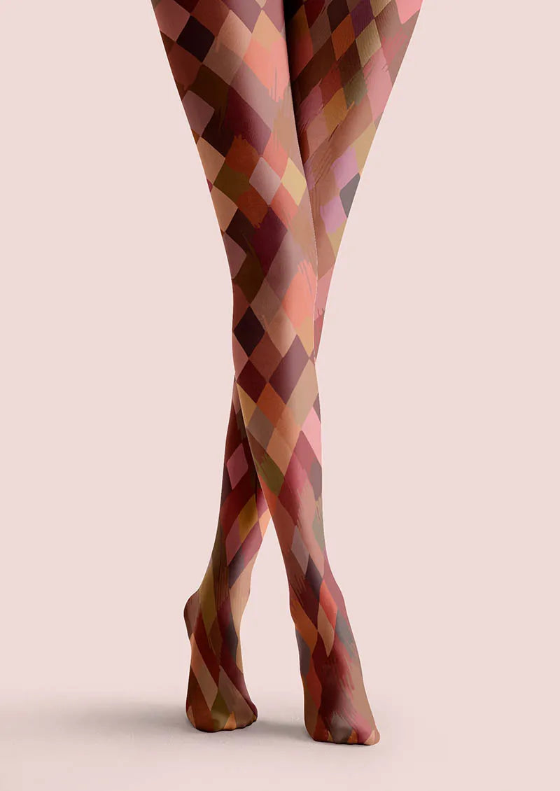 Viken Plan Geometric Art Arc Glow Tights Hosiery Pantyhose