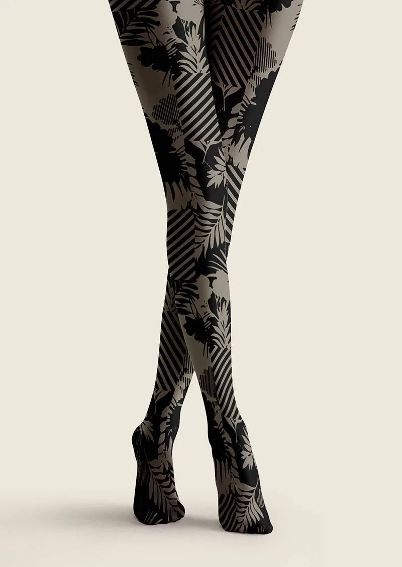 Viken Plan Baroque Bloom Copper Muse Tights Hosiery Pantyhose