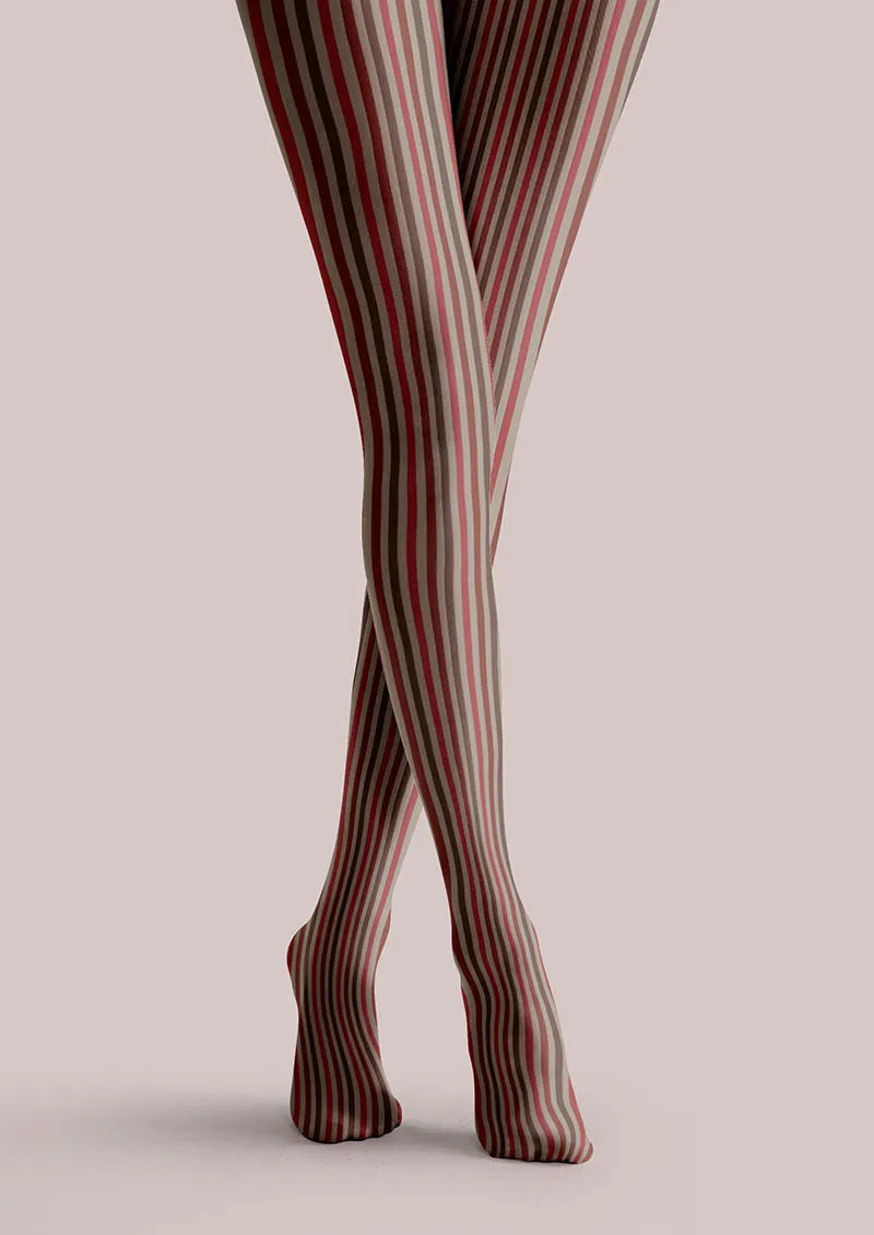 Viken Plan Geometric Art Soft Stripes Tights Hosiery Pantyhose