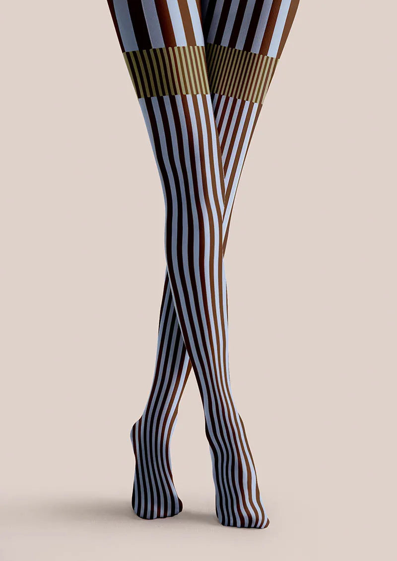Viken Plan Geometric Art Retro Wave Tights Hosiery Pantyhose