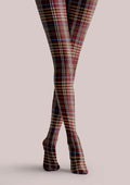 Viken Plan Geometric Art Classic Plaid Tights Hosiery Pantyhose