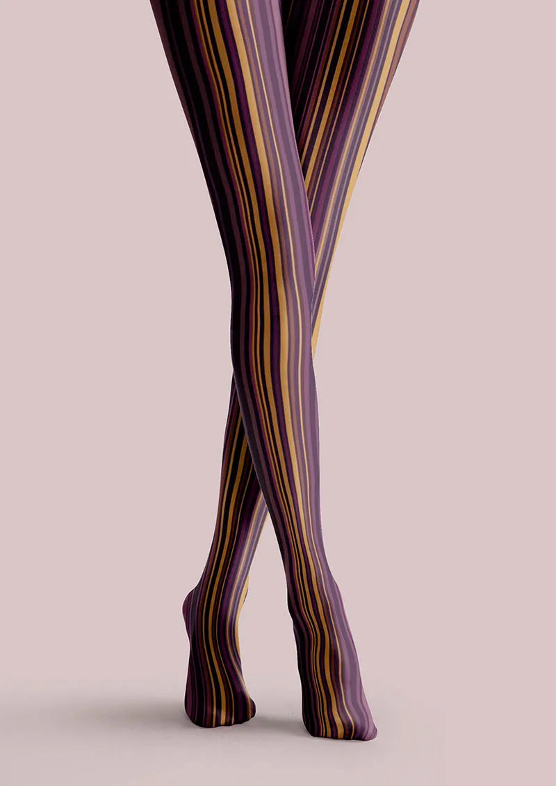 Viken Plan Geometric Art Deep Stripes Tights Hosiery Pantyhose