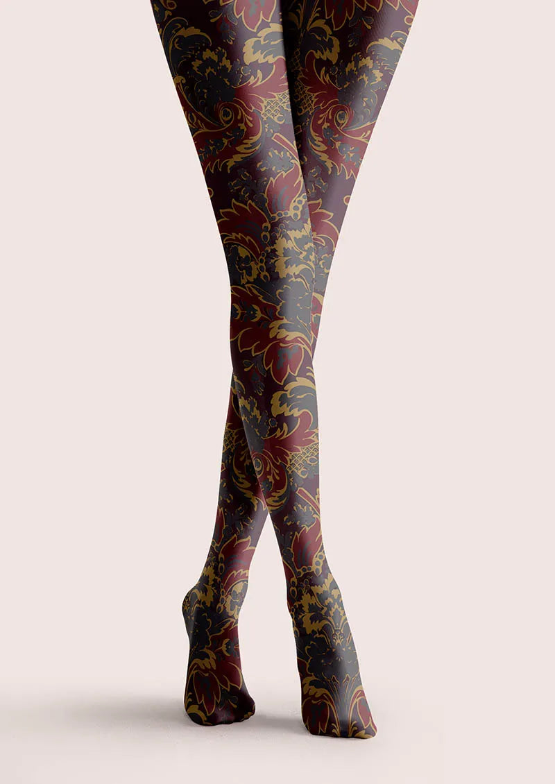 Viken Plan Baroque Bloom Golden Age Tights Hosiery Pantyhose