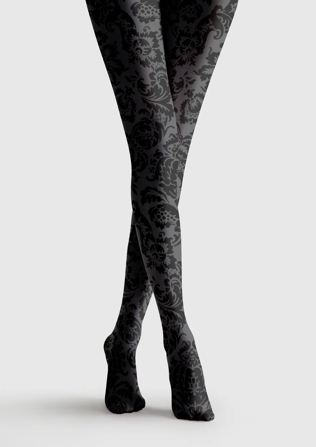 Viken Plan Baroque Bloom Noir Lace Tights Hosiery Pantyhose