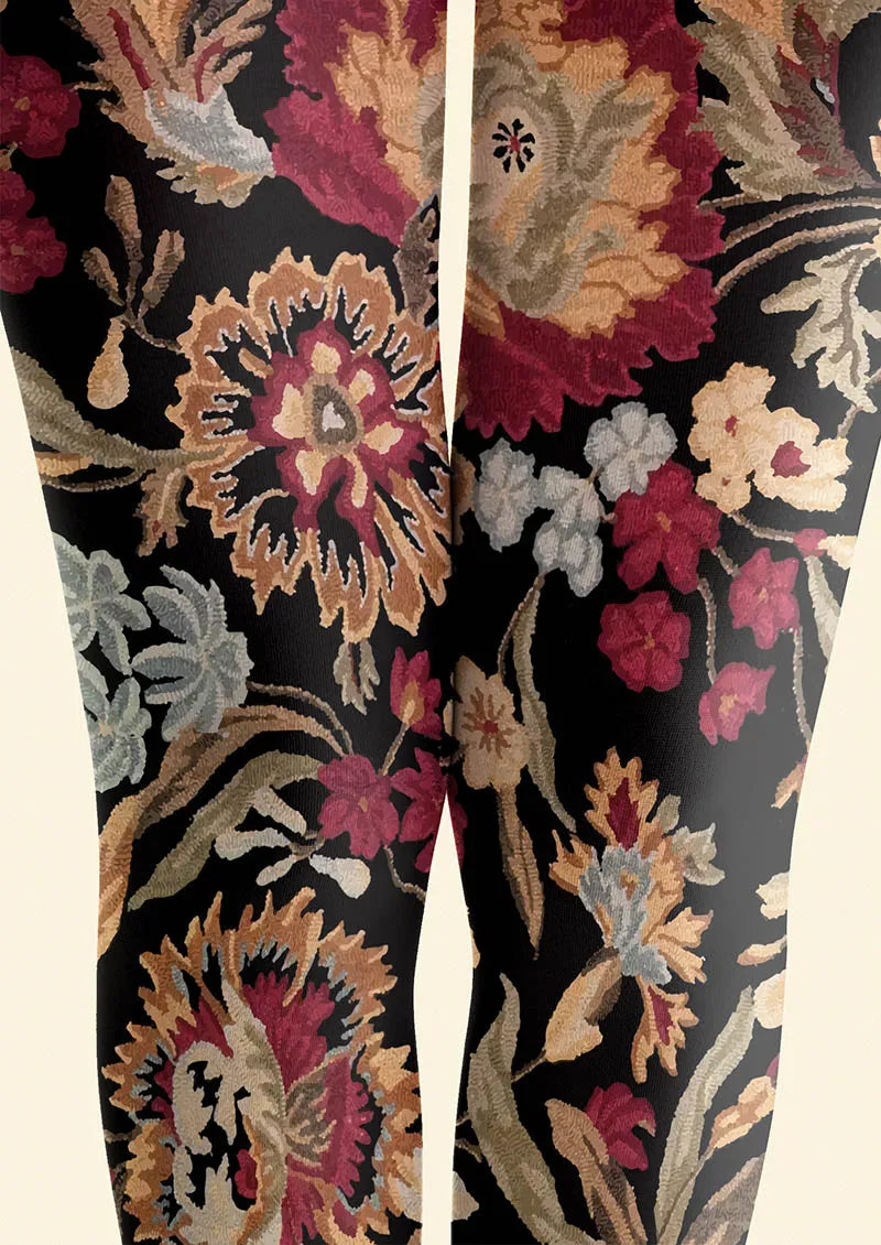 Viken Plan Floral pattern Vintage Garden Tights Hosiery Pantyhose