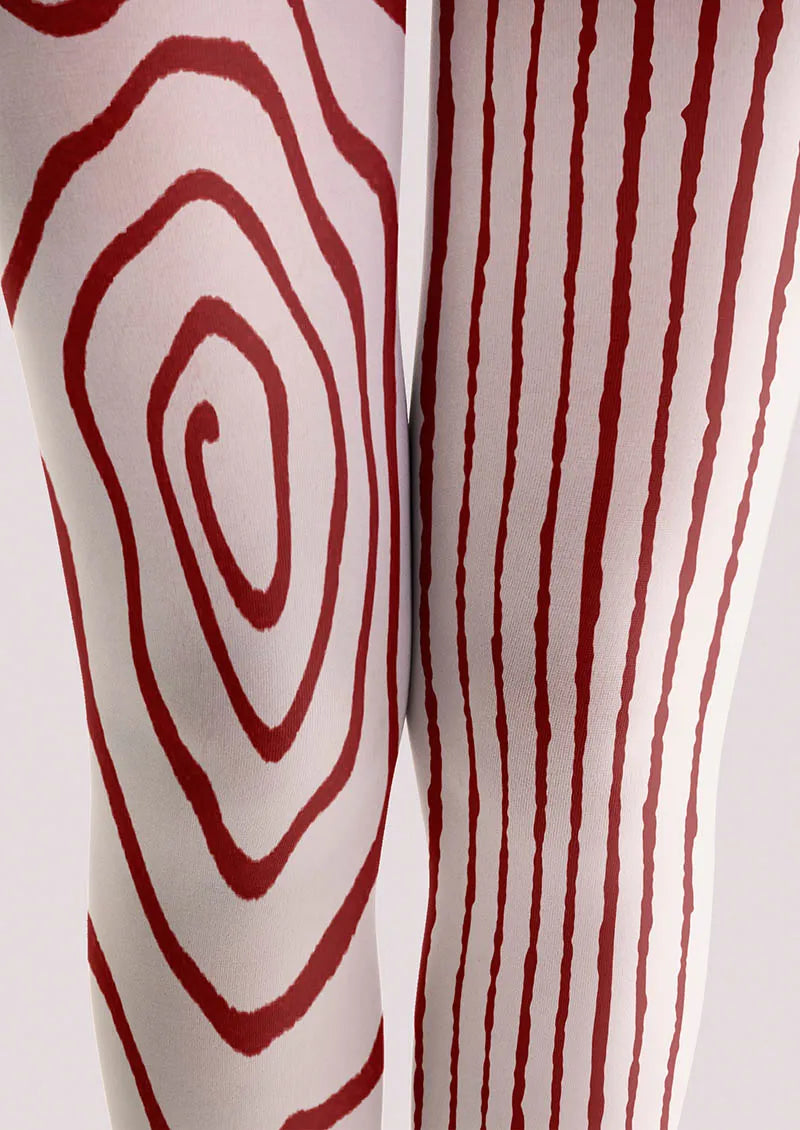 Viken Plan Red Spiral Tights Hosiery Pantyhose