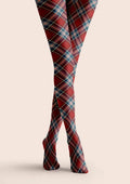 Viken Plan Christmas Classic Red Tartan Tights Hosiery Pantyhose
