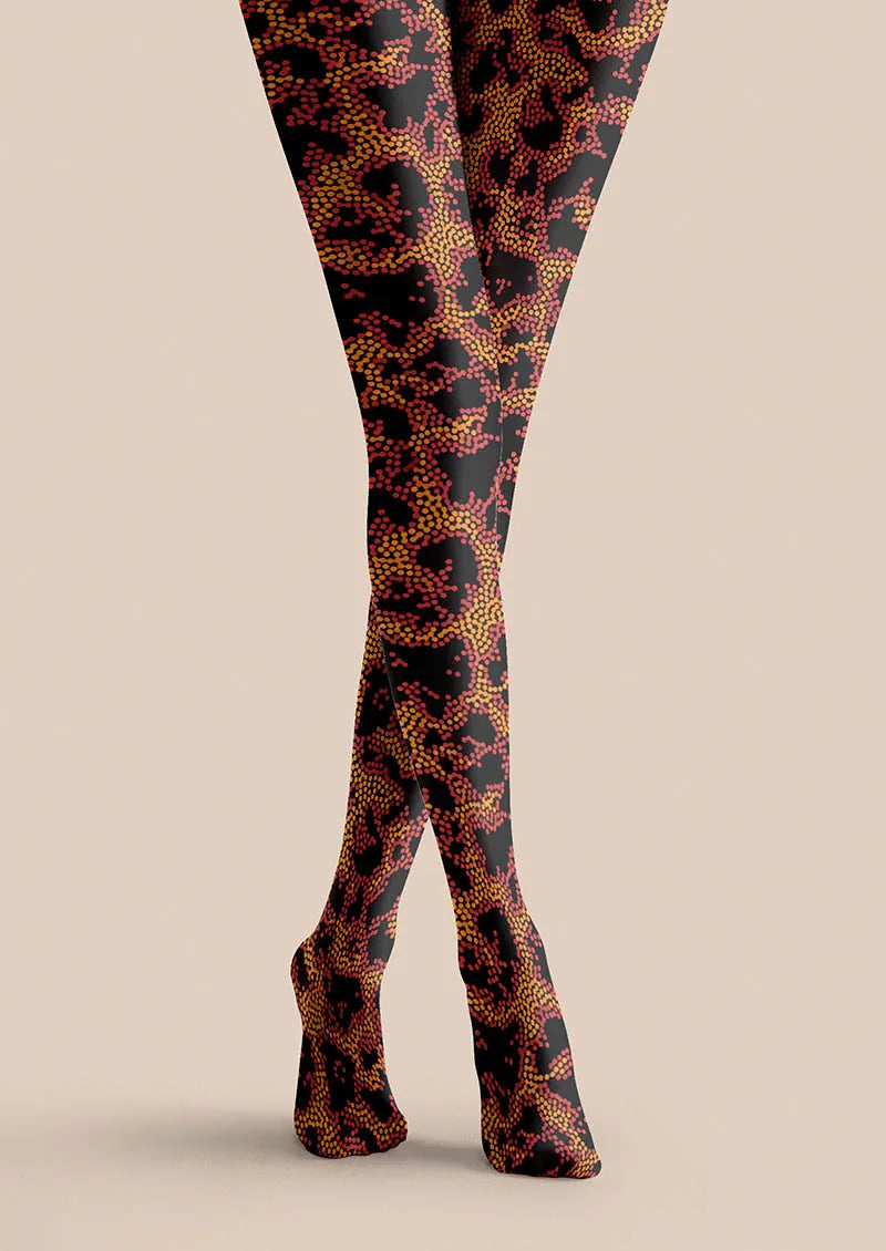 Viken Plan Luxe Leopard Spot Tights Hosiery Pantyhose